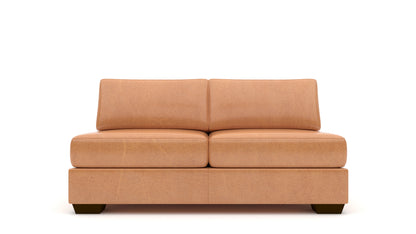 Track Leather Armless Loveseat - Hudson Lager