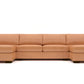 Track Leather Double Chaise With Full Sleeper Loveseat