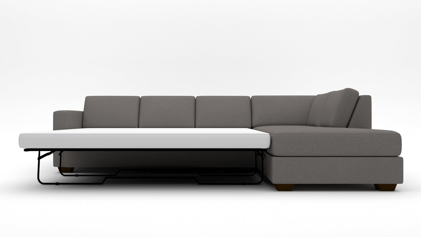 Track 121" Right Chaise Sleeper Sectional Quick Ship -