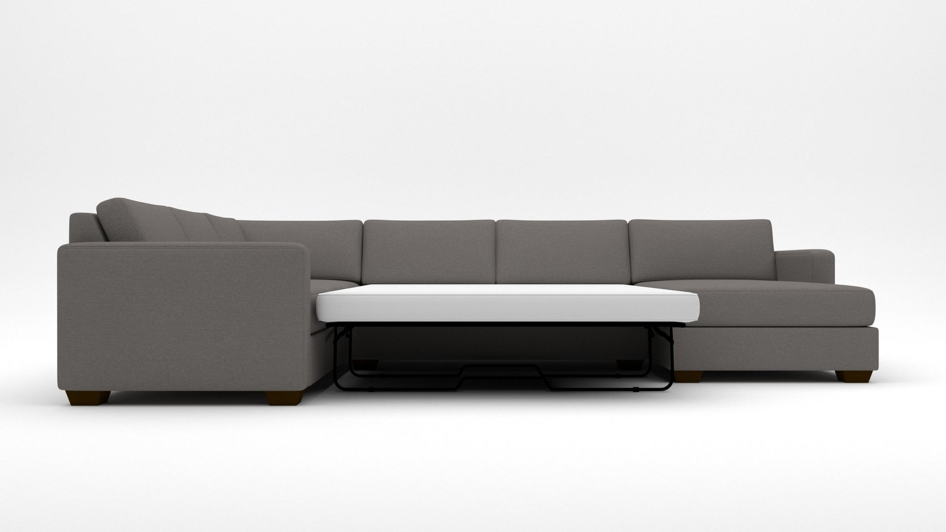 Track 141" Corner Sectionals W. Full Sleeper & Right Chaise - Villa Platinum