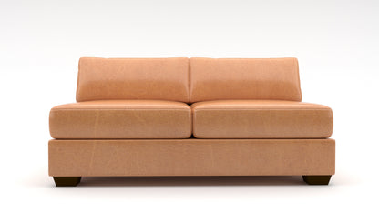 Track Leather Armless Full Sleeper Loveseat - Hudson Lager