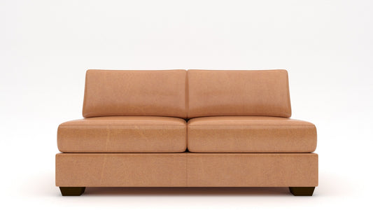 Track Leather Armless Loveseat