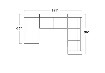 Track 141" Corner Sectionals w. Left Chaise -