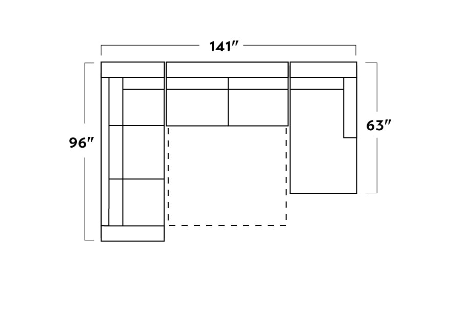 Track 141" Corner Sectionals W. Full Sleeper & Right Chaise - Alley Pepper