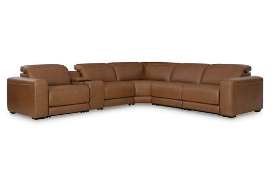 Rylee 6 Piece Leather Reclining Sectional -