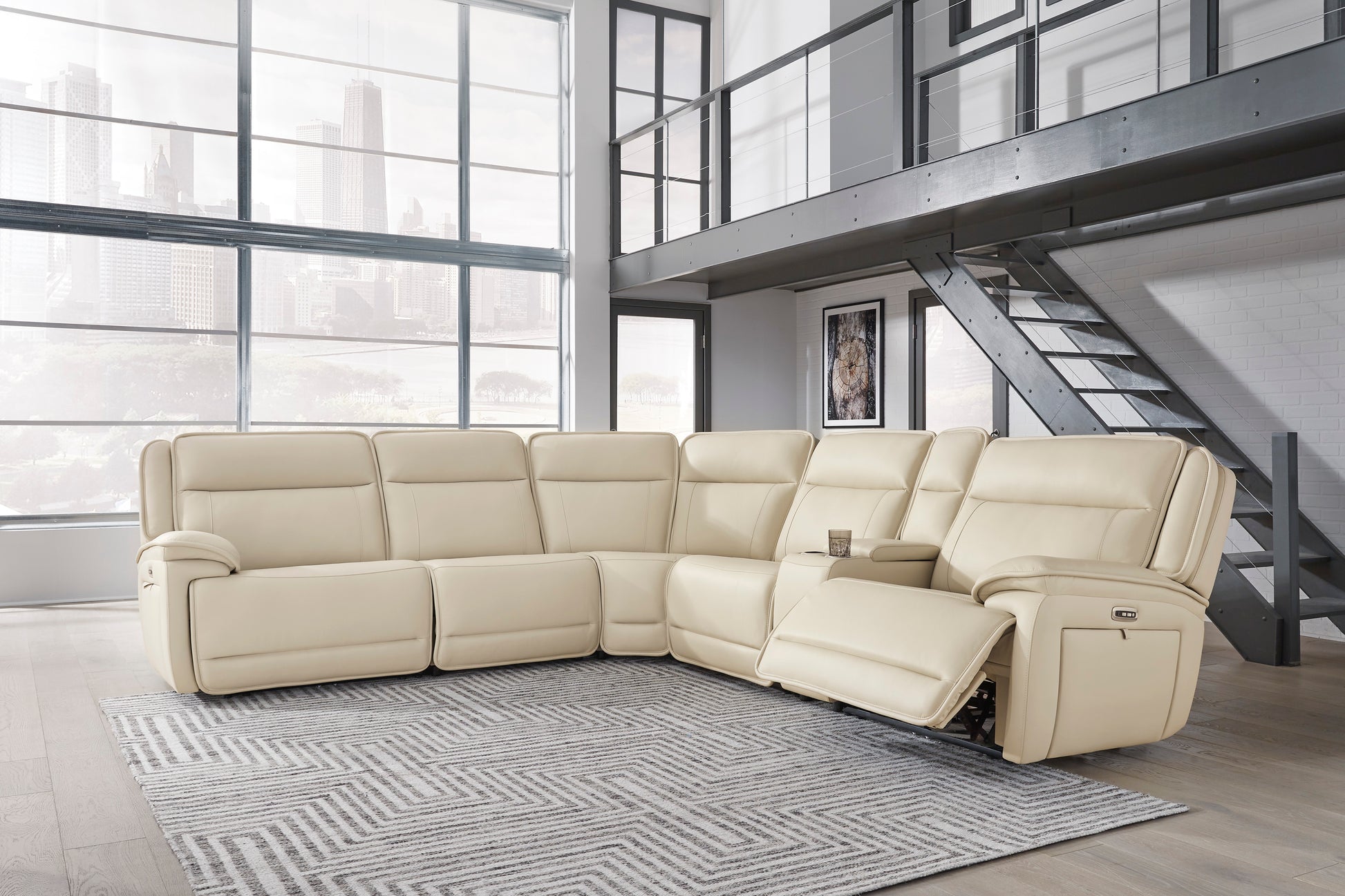 Demi 6 Piece Leather Reclining Sectional -