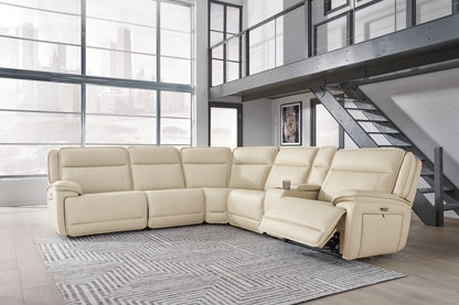Demi 6 Piece Leather Reclining Sectional -
