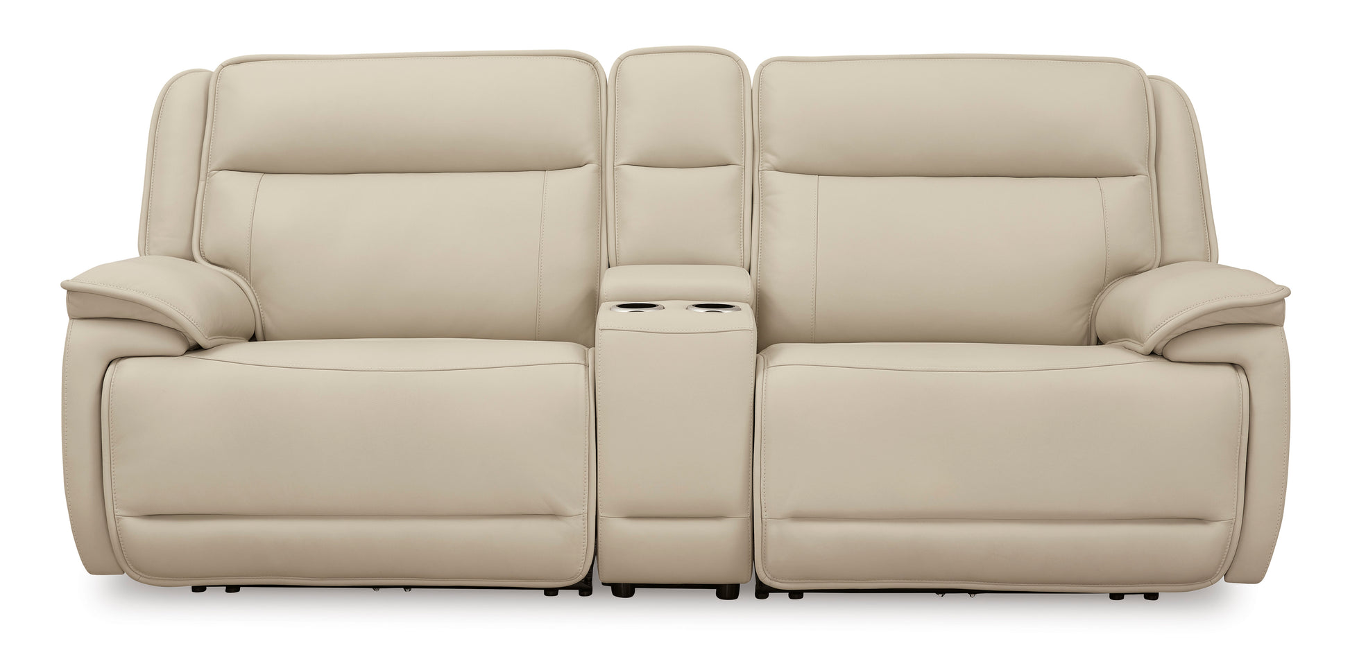 Demi 2 PC Leather Sofa W/Console -