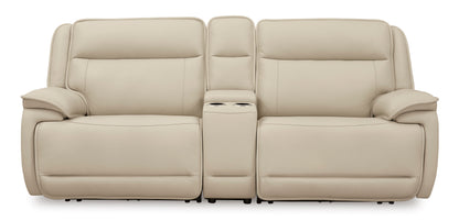 Demi 2 PC Leather Sofa W/Console -