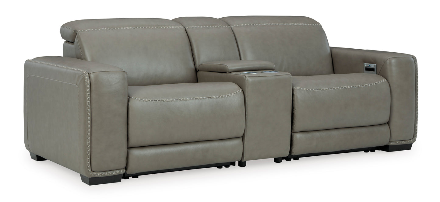 Cori 2 PC Leather Sofa W/Console -