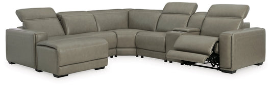 Cori 6 Piece Leather Reclining Sectional -