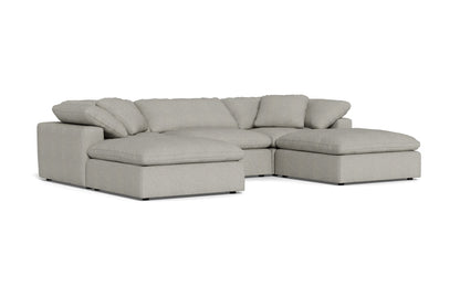 Fluffy 3 Piece Sofa W/Double Ottoman - Villa Dove