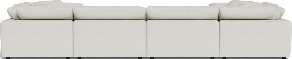 Fluffy 4 Corner U Sectional - Villa Ivory