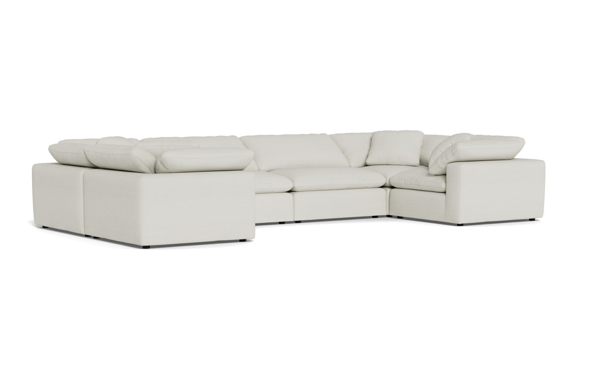 Fluffy 4 Corner U Sectional - Villa Ivory