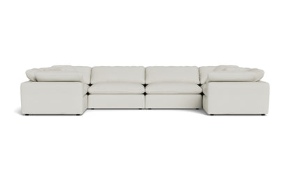 Fluffy 4 Corner U Sectional - Villa Ivory