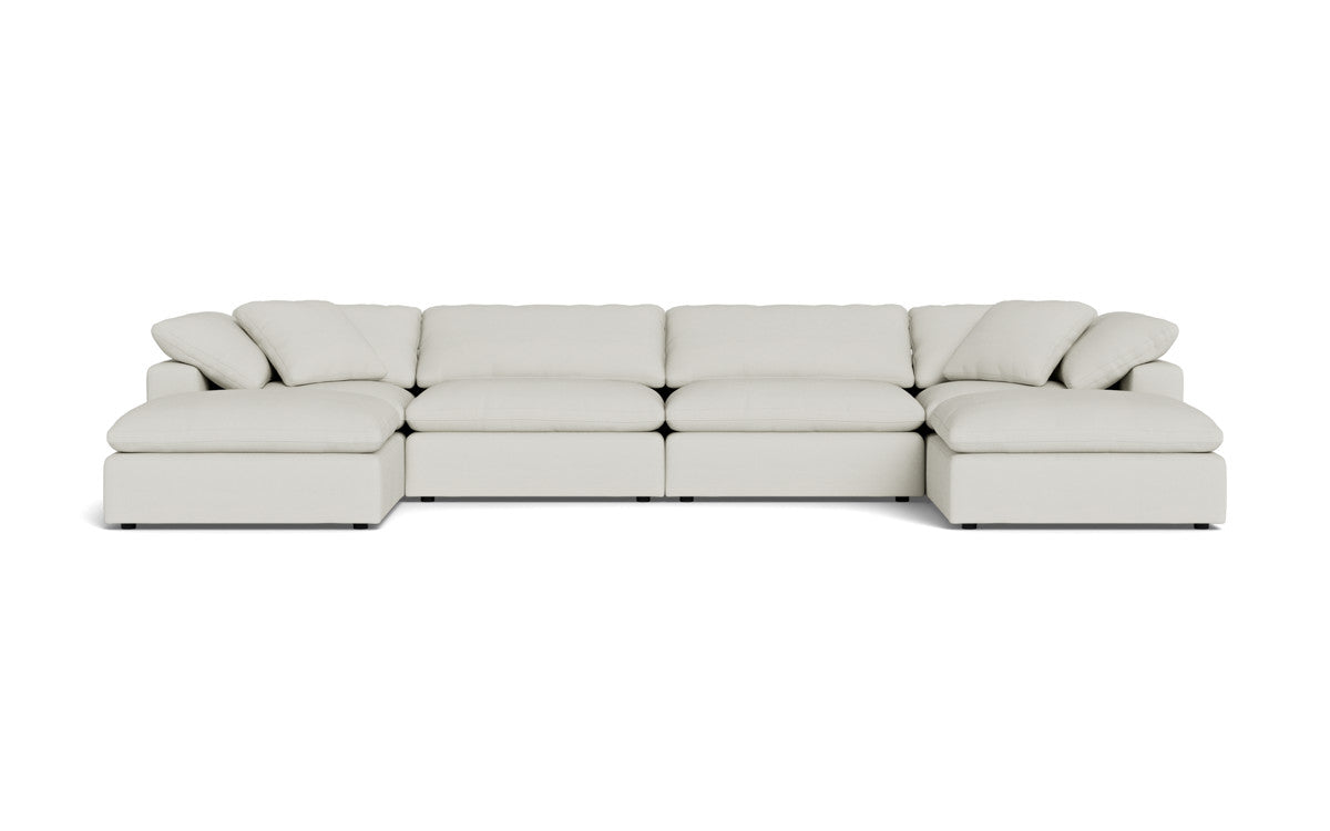 Fluffy 4 Piece Sectional W/Double Otto - Villa Ivory