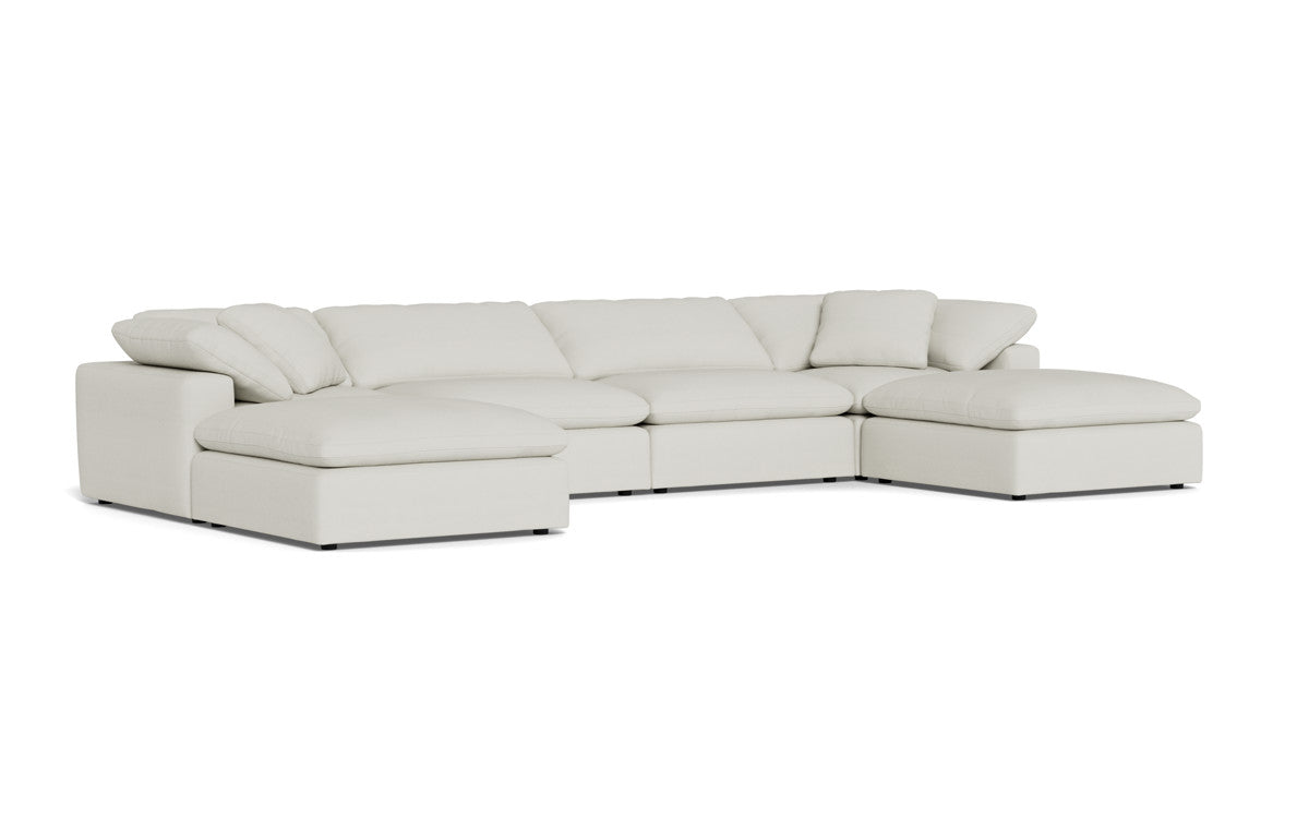 Fluffy 4 Piece Sectional W/Double Otto - Villa Ivory