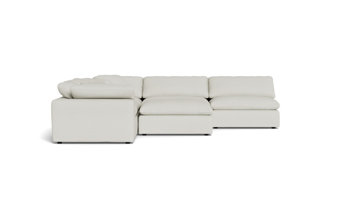 Fluffy 5 Piece Sectional W/Ottoman - Villa Ivory