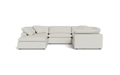 Fluffy 6 Piece Sectional W/Ottoman - Villa Ivory