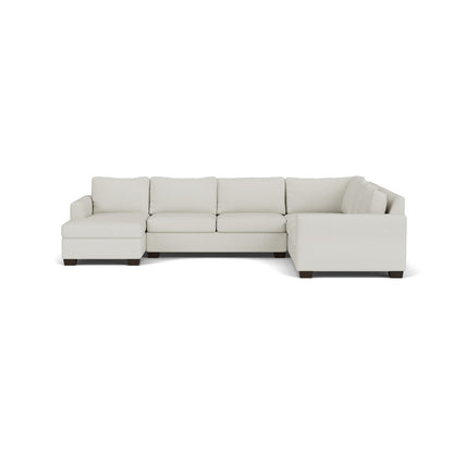 Track 141" Corner Sectionals W. Full Sleeper & Left Chaise - Villa Ivory