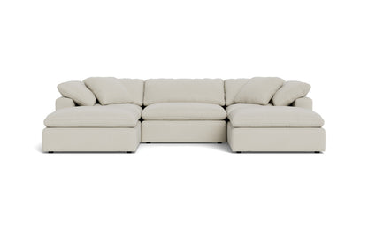 Fluffy 3 Piece Sofa W/Double Ottoman - Villa Oyster