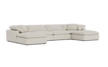 Fluffy 4 Piece Sectional W/Double Otto - Villa Oyster