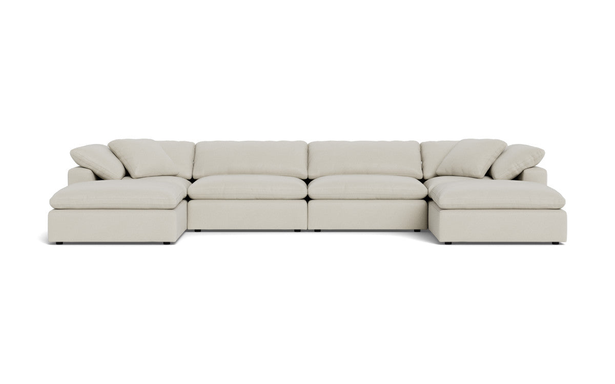 Fluffy 4 Piece Sectional W/Double Otto - Villa Oyster