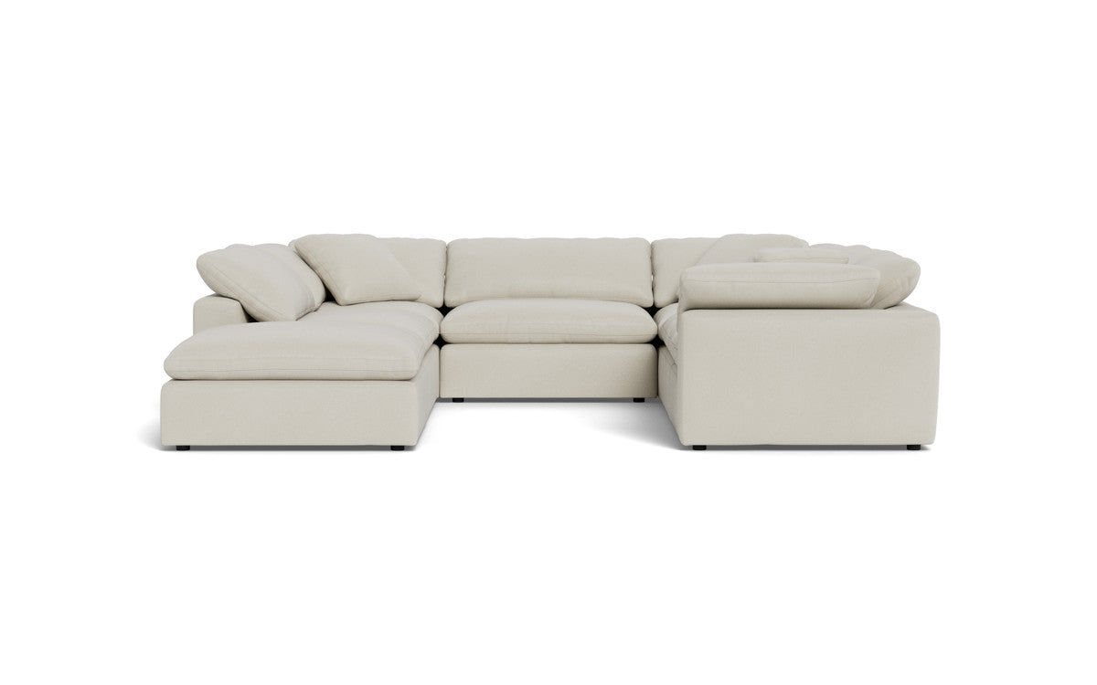 Fluffy 6 Piece Sectional W/Ottoman - Villa Oyster