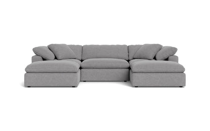 Fluffy 3 Piece Sofa W/Double Ottoman - Villa Platinum