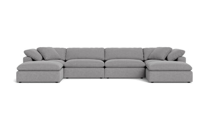 Fluffy 4 Piece Sectional W/Double Otto - Villa Platinum