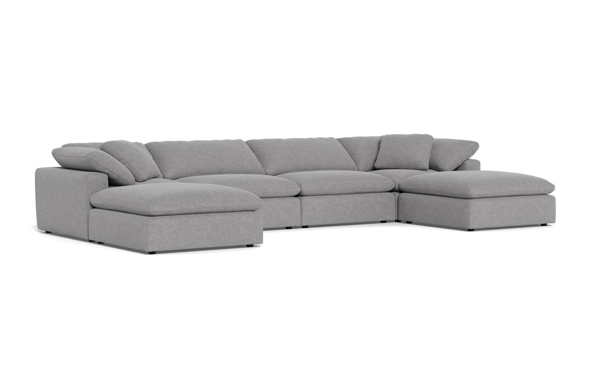 Fluffy 4 Piece Sectional W/Double Otto - Villa Platinum