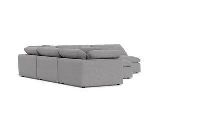 Fluffy 5 Piece Sectional W/Ottoman - Villa Platinum