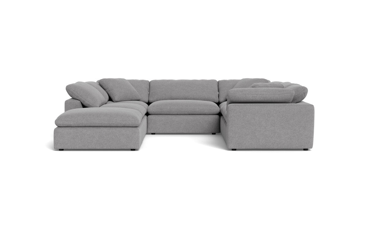 Fluffy 6 Piece Sectional W/Ottoman - Villa Platinum