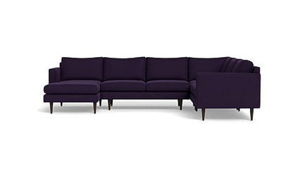 Wallace 131" Untufted Corner Sectionals w. Left Chaise - Superb Amethyst