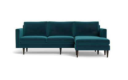 Wallace 98" Untufted Reversible Chaise Sofa - Superb Peacock