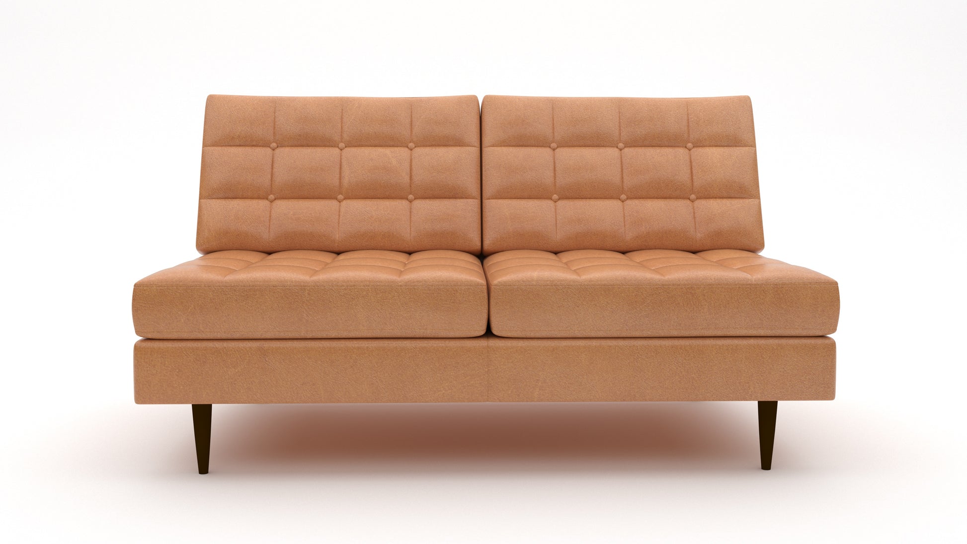 Wallace Leather Armless Loveseat - Hudson Lager