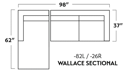 Wallace 98" Left Chaise Sectional -