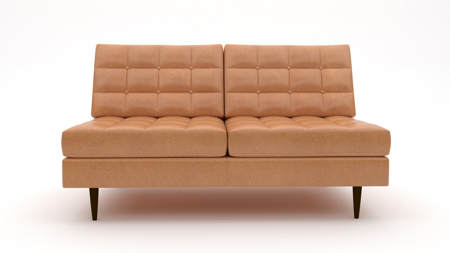 Wallace Leather Armless Loveseat