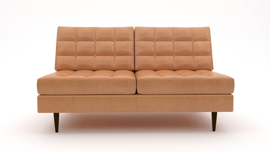 Wallace Leather Armless Loveseat