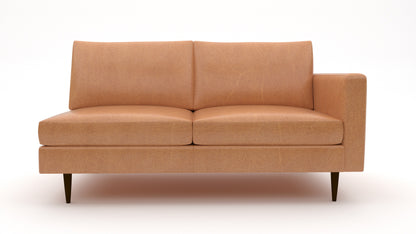 Wallace Leather Untufted Raf Condo Sofa