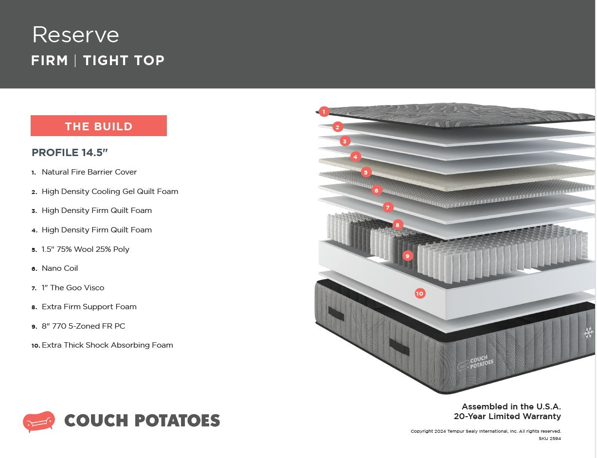 Couch Potato Reserve Firm TT Mattress