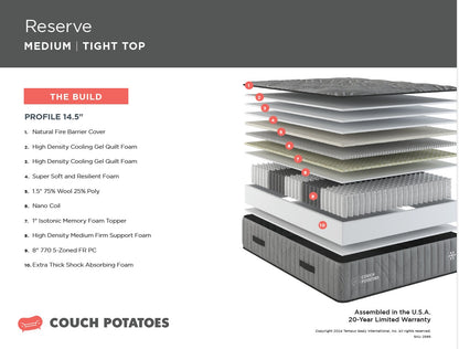 Couch Potato Reserve Medium TT Mattress