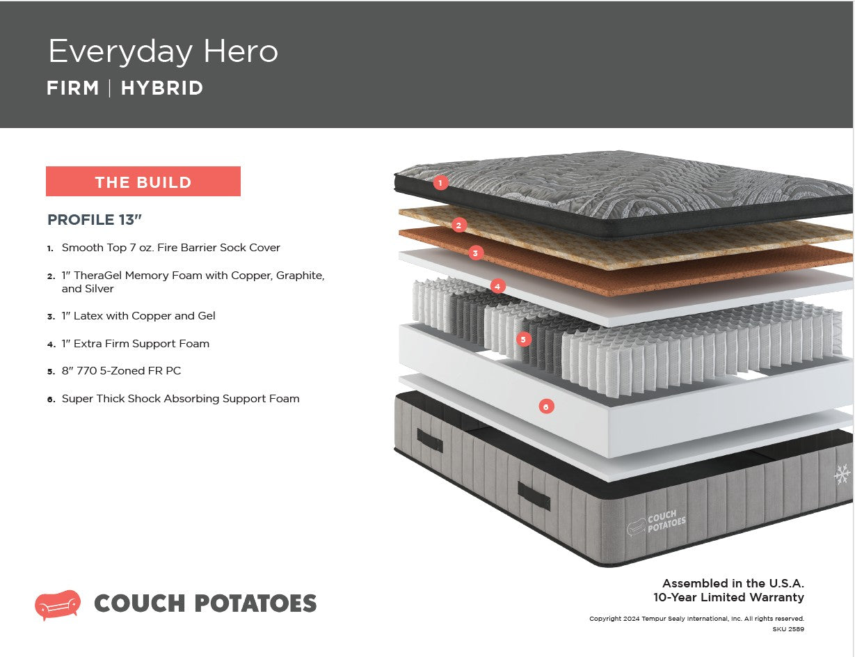 Everyday Hero Firm Hybrid Mattress -