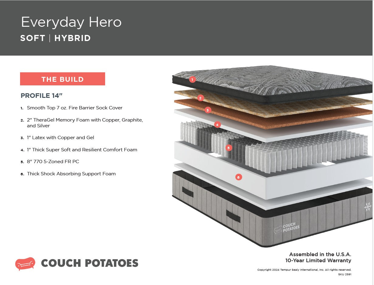 Everyday Hero Soft Hybrid Mattress