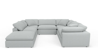 Fluffy 133.5" 6 Piece Sectional W/Ottoman - Bloke Snow