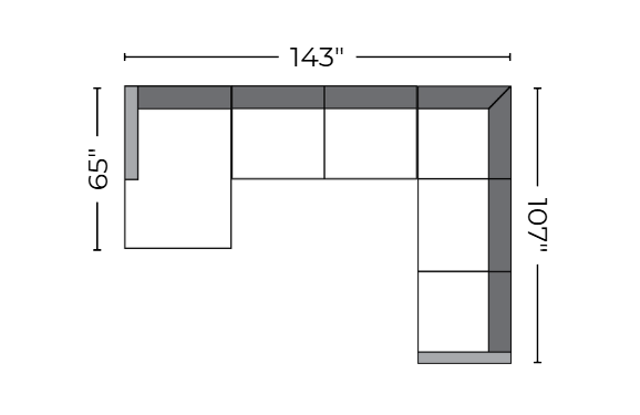 Manor 143" Medium Corner Sectional With Laf Chaise - Peyton Slate