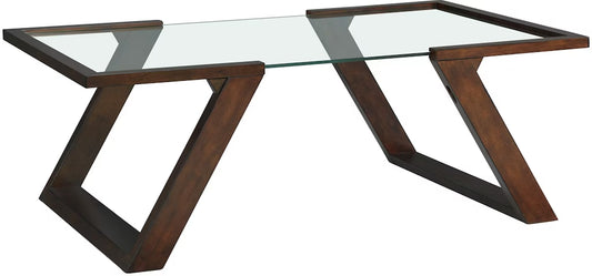 Kellan Glass & Wood Coffee Table -