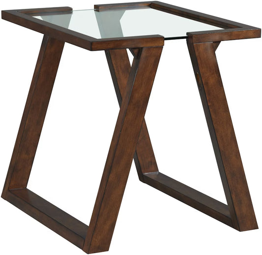 Kellan Glass & Wood End Table -