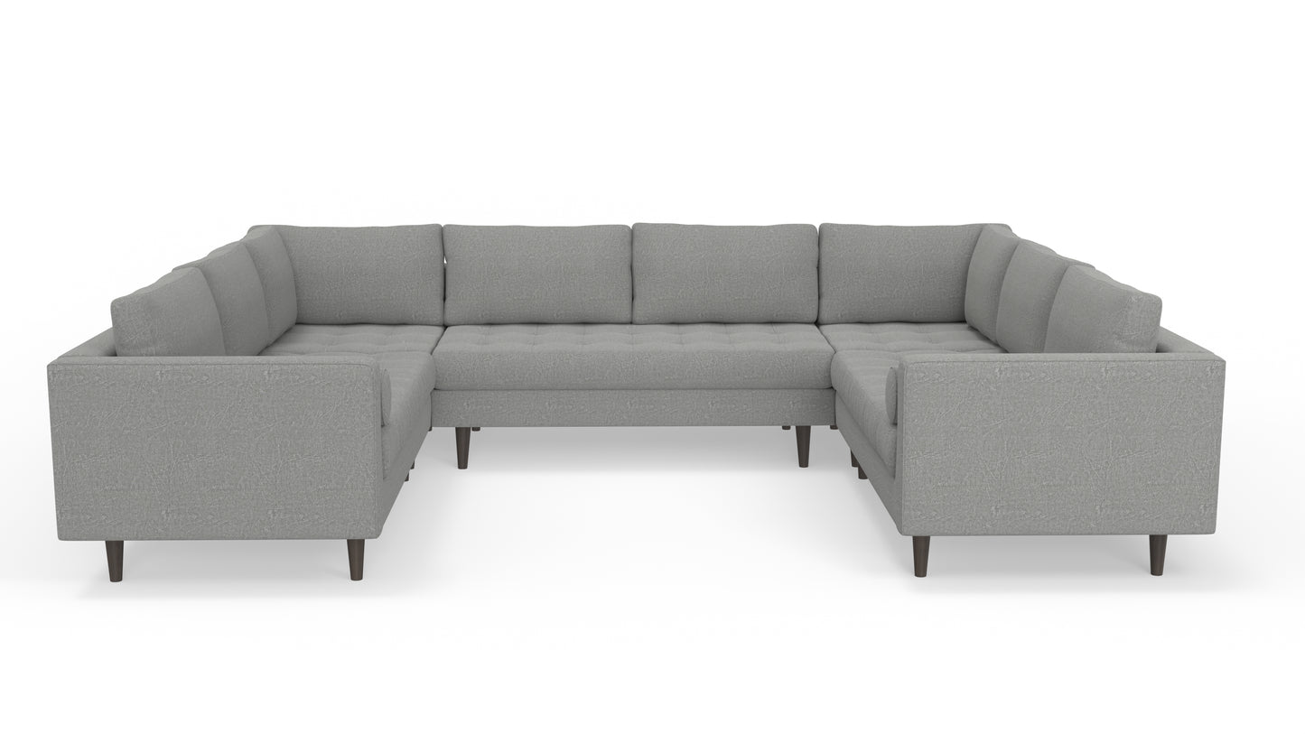 Ladybird 134" U Sectional - Nepal Pebble