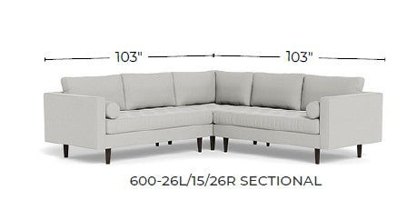 Ladybird 103" Corner Sectional - Alley Pepper